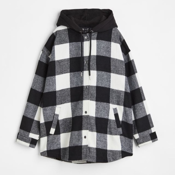 OVERSIZED Hooded Shacket - Picture 1 of 6